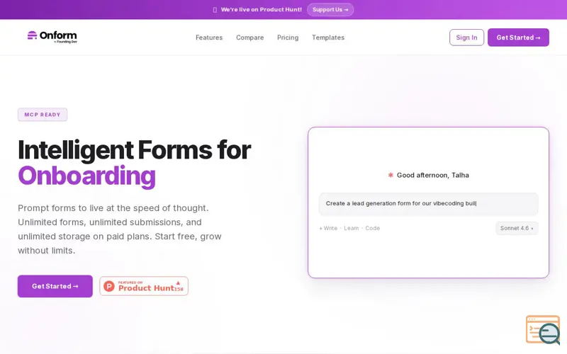 Screenshot of Onform.work