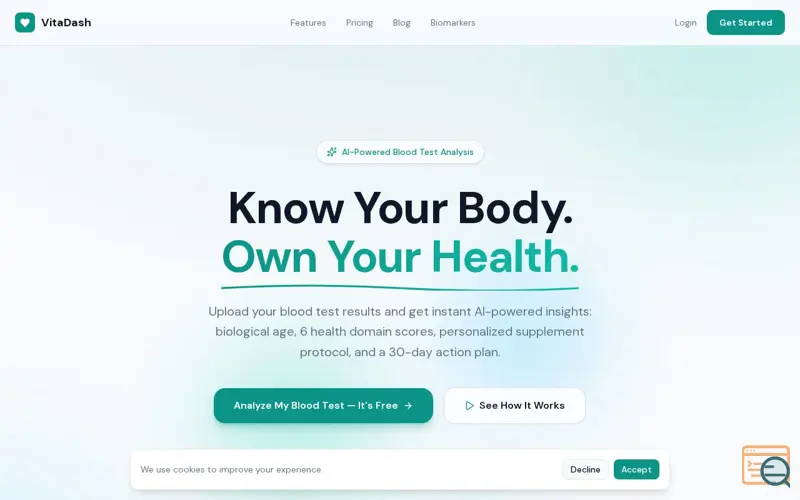 Screenshot of VitaDash