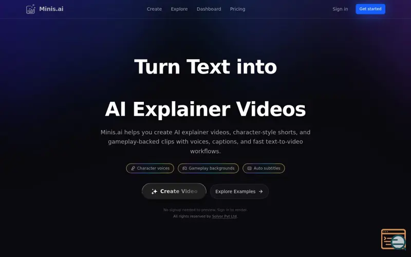 Screenshot of Minis AI