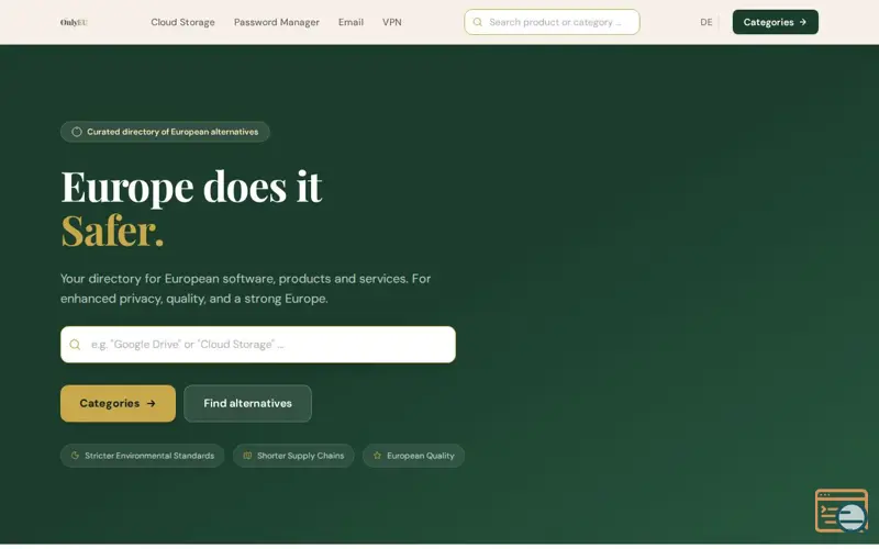 Screenshot of Only EU