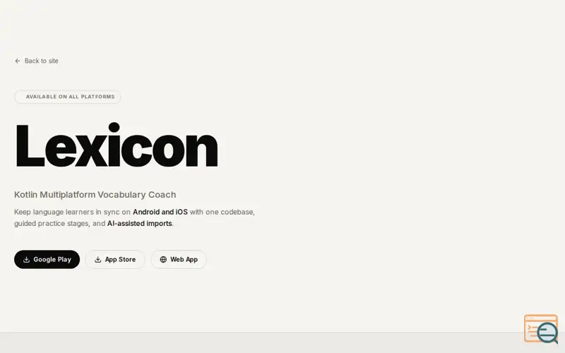 Screenshot of Lexicon