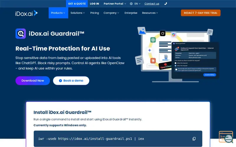 Screenshot of iDox.ai Guardrail 