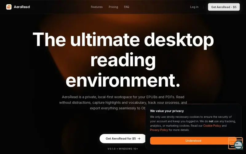 Screenshot of AeroRead