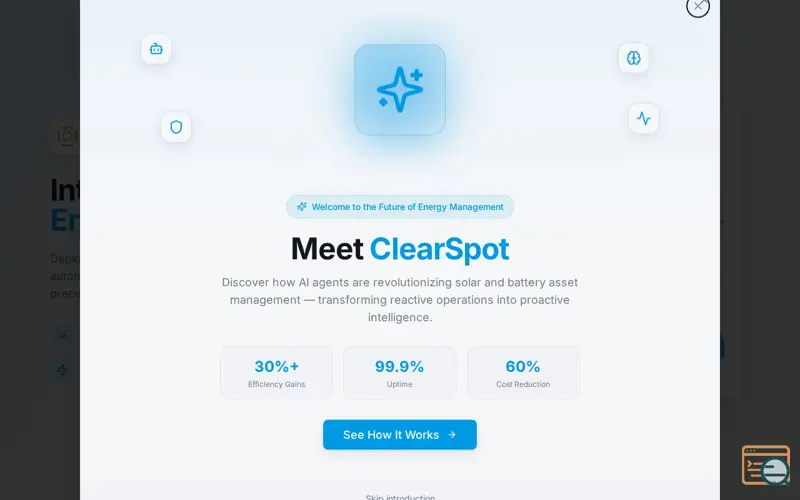 Screenshot of ClearSpot Agent Mesh for Solar O&M