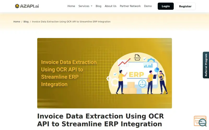 Screenshot of Invoice OCR API ERP Data Integration