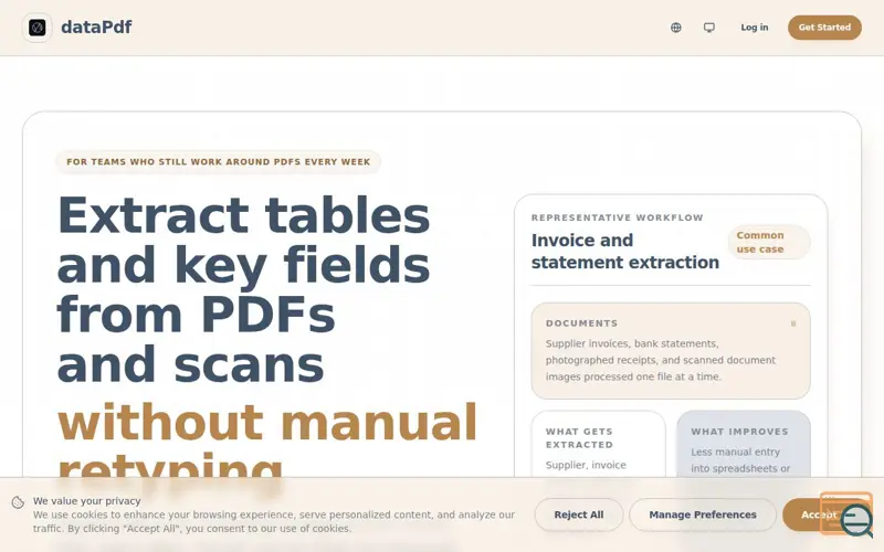 Screenshot of dataPdf