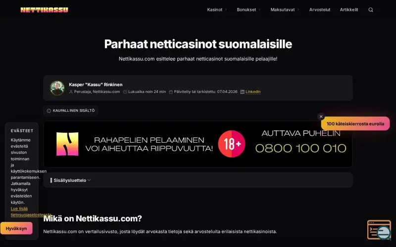 Screenshot of Nettikassu.com