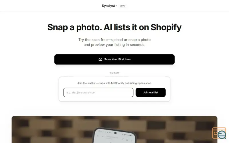 Screenshot of SyncLyst