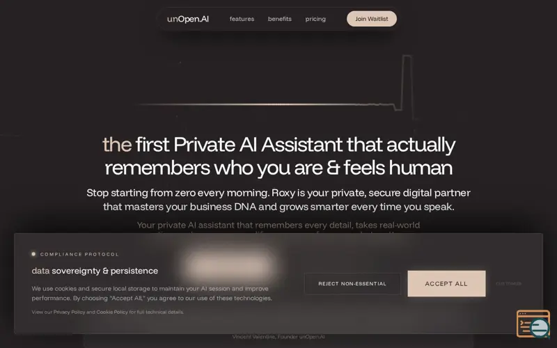 Screenshot of Roxy by unOpen.AI