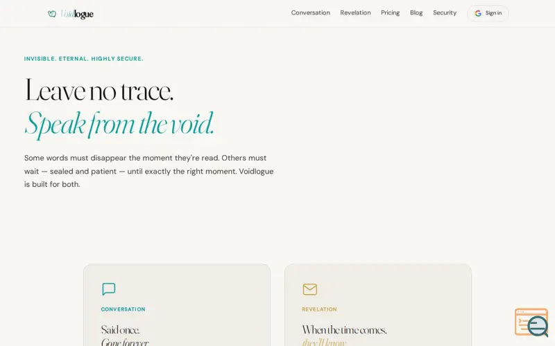 Screenshot of Voidlogue