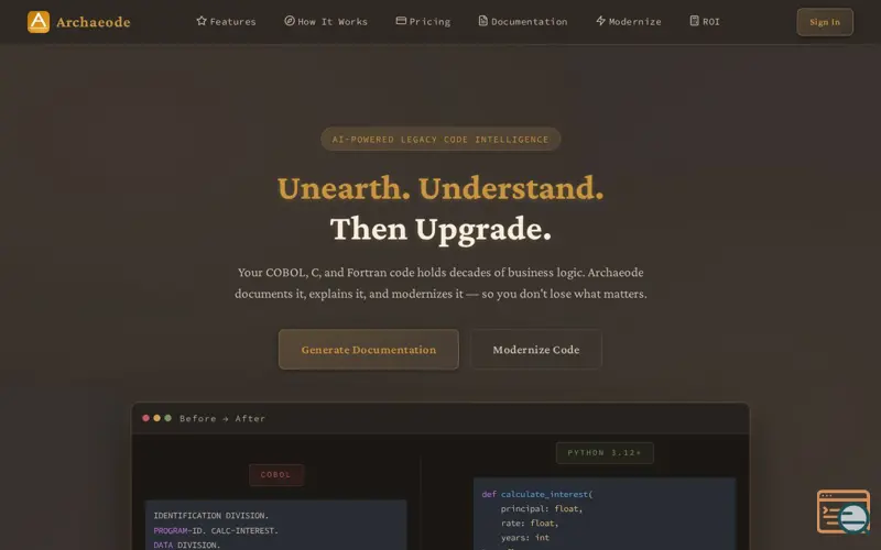 Screenshot of Archaeode