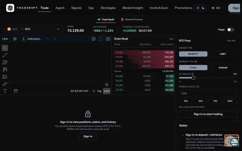 Screenshot of TraderSpy