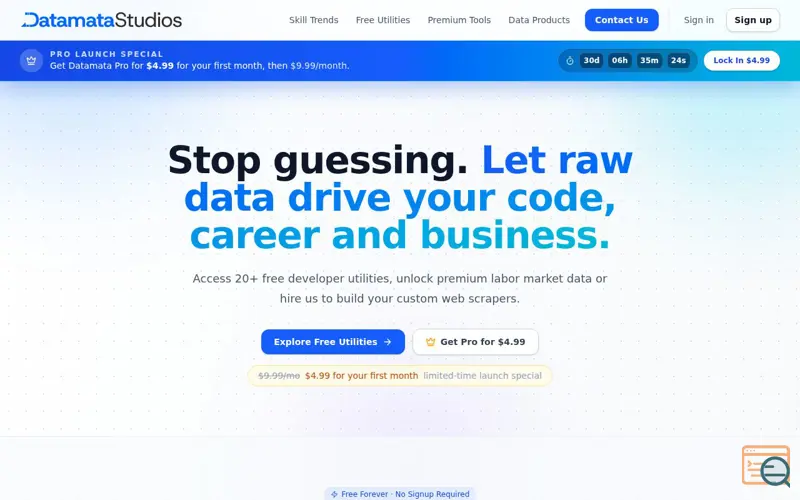 Screenshot of Datamata Studios