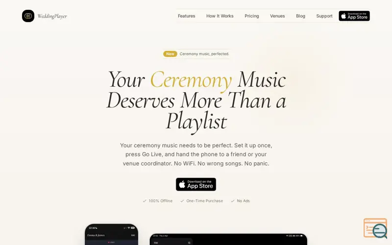 Screenshot of WeddingPlayer