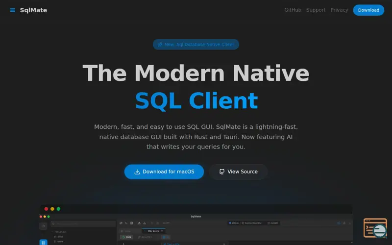 Screenshot of SqlMate