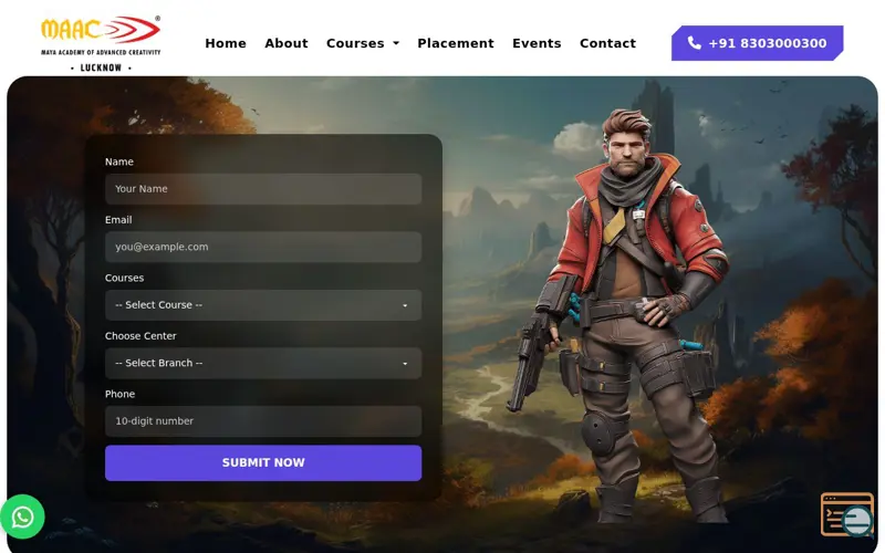 Screenshot of best animation institute in Lucknow