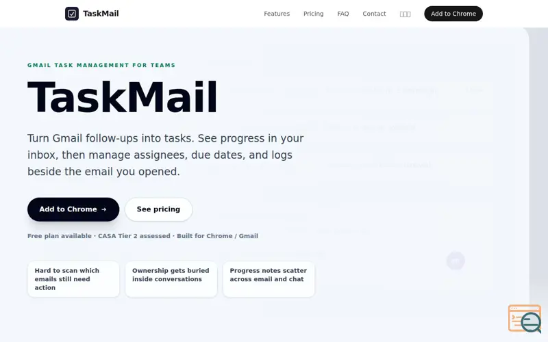 Screenshot of TaskMail