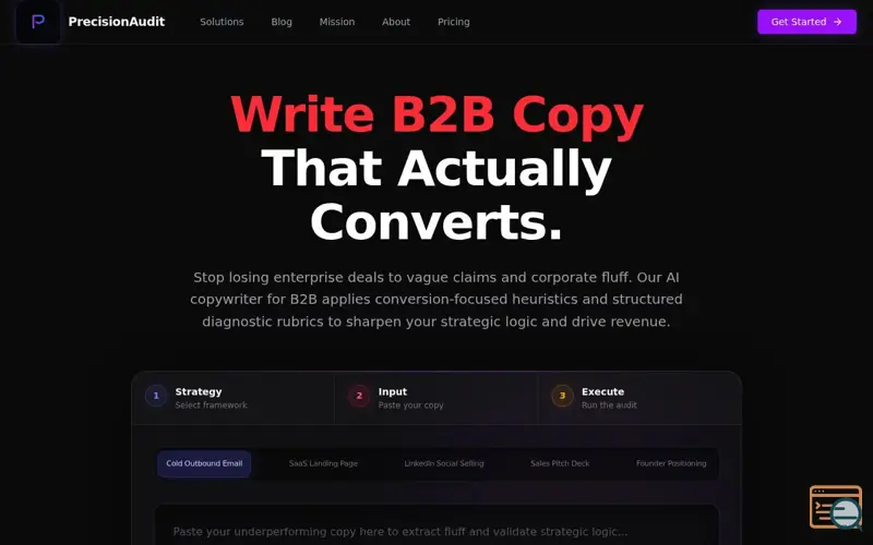 Screenshot of PrecisionAudit