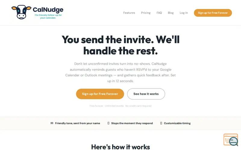 Screenshot of CalNudge