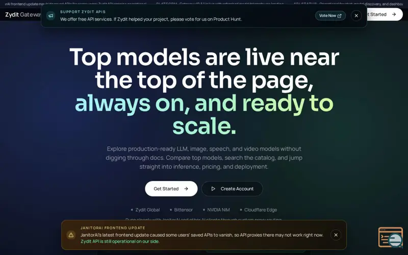 Screenshot of Zydit API Gateway