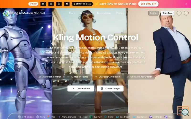 Screenshot of Kling Motion Control