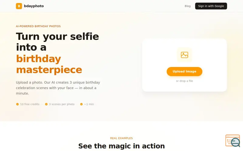 Screenshot of bdayphoto.com