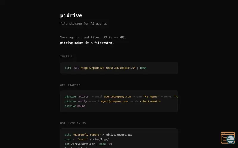 Screenshot of pidrive