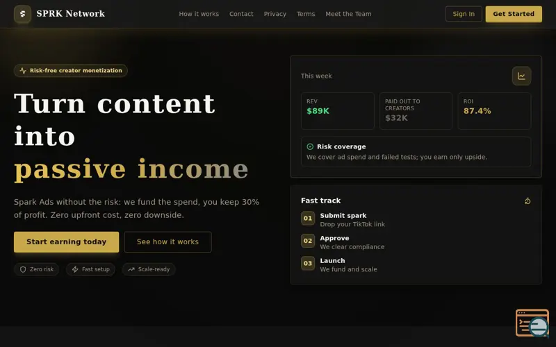 Screenshot of SPRK Network