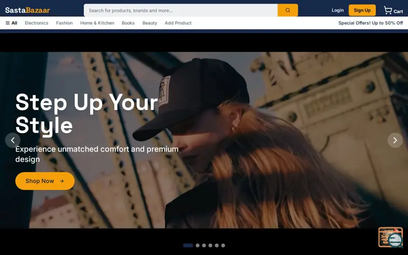 Screenshot of SastaBazaar