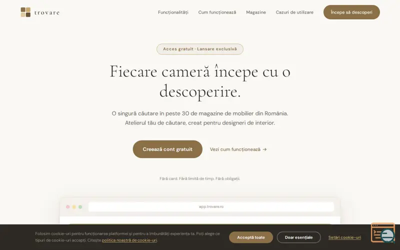 Screenshot of Trovare