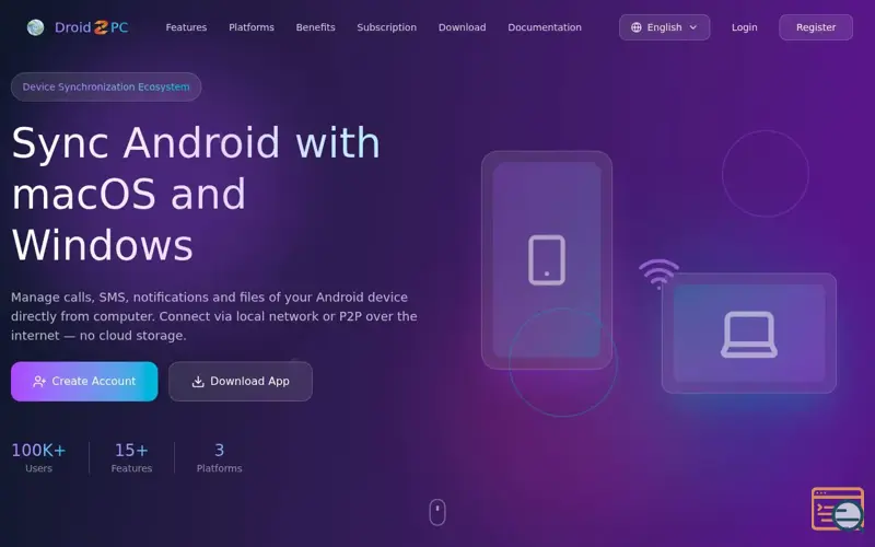 Screenshot of Droid2PC