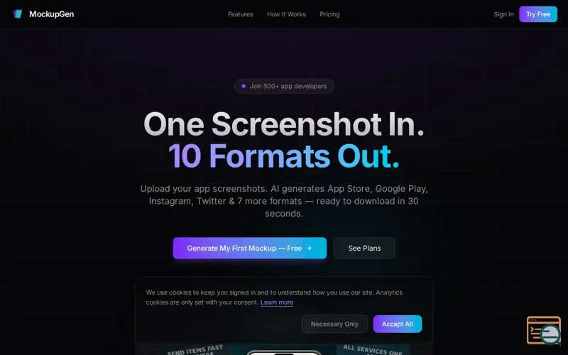 Screenshot of MockupGen AI