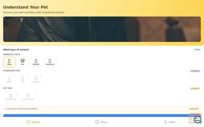 Screenshot of PetsenseAI