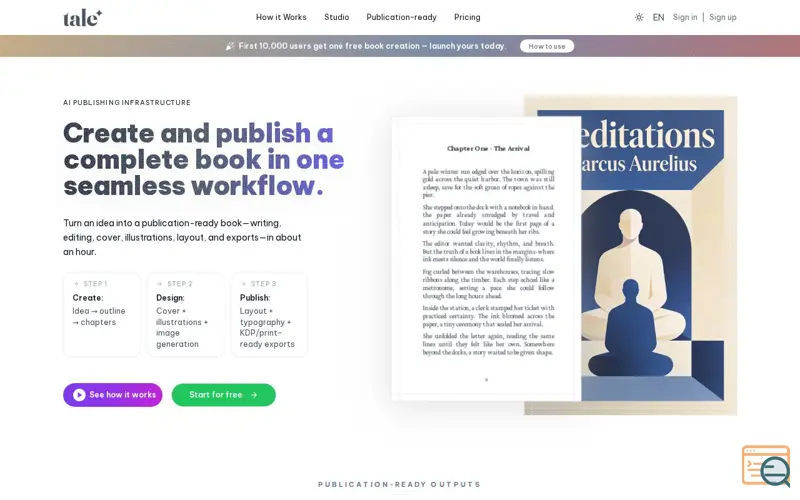 Screenshot of tale.ink