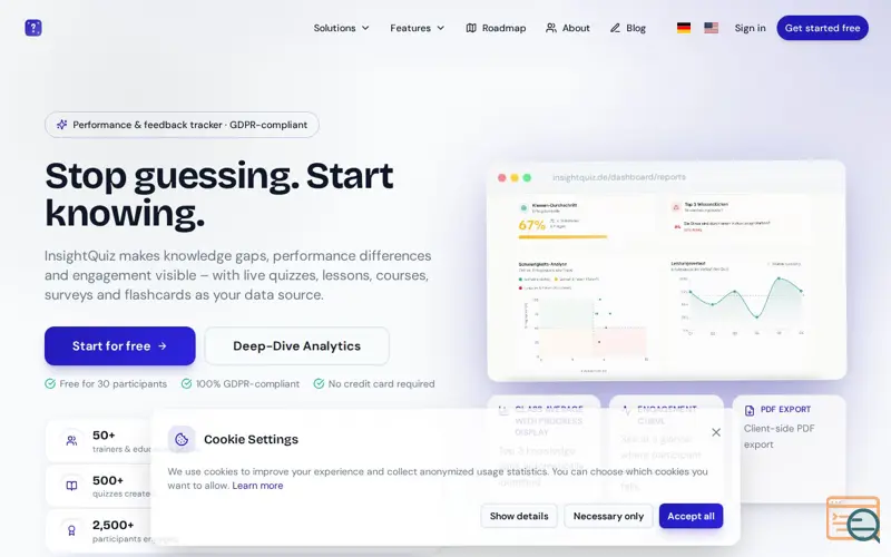 Screenshot of Insightquiz