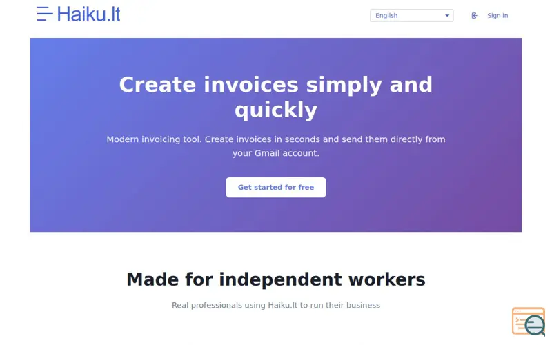 Screenshot of Haiku.lt