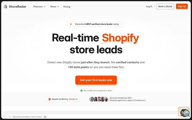 Screenshot of storeradar.io