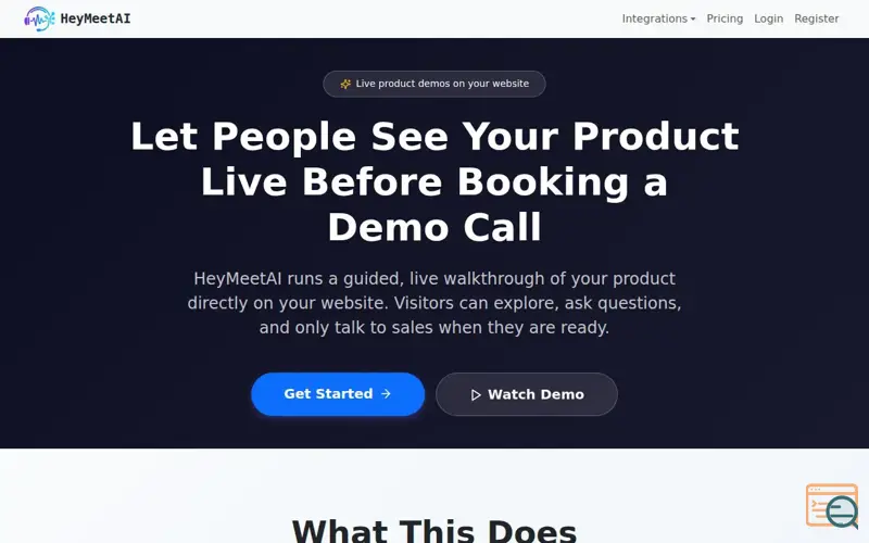 Screenshot of HeyMeetAI