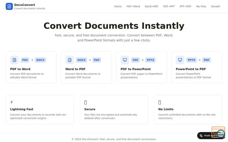 Screenshot of DocuConvert