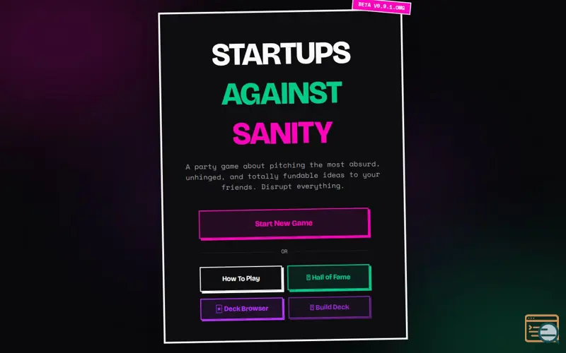 Screenshot of Startups Against Sanity