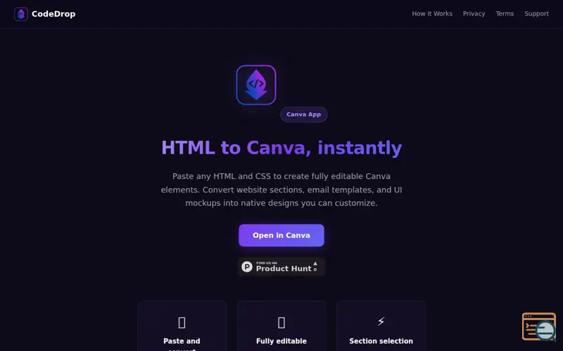 Screenshot of CodeDrop