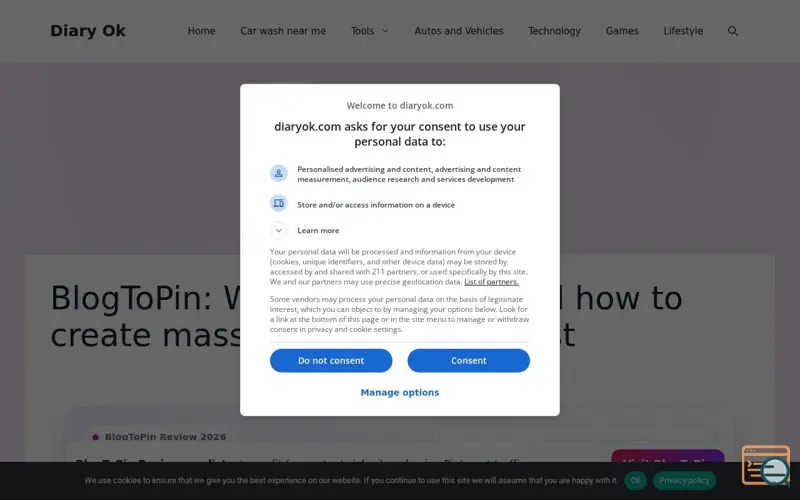 Screenshot of Blogtoping