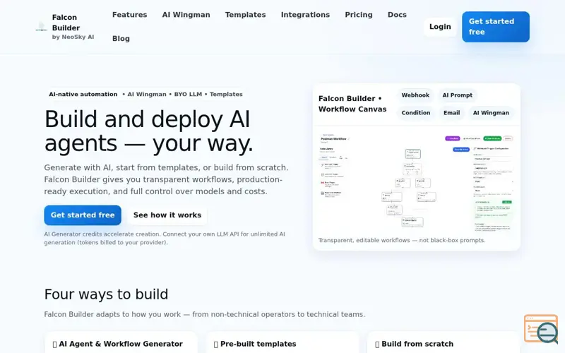 Screenshot of Falcon Builder