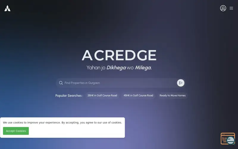 Screenshot of Acredge