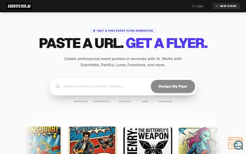 Screenshot of EVENTFLYER.AI