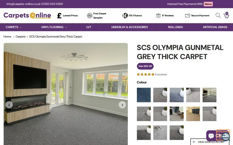 Screenshot of Carpets Online