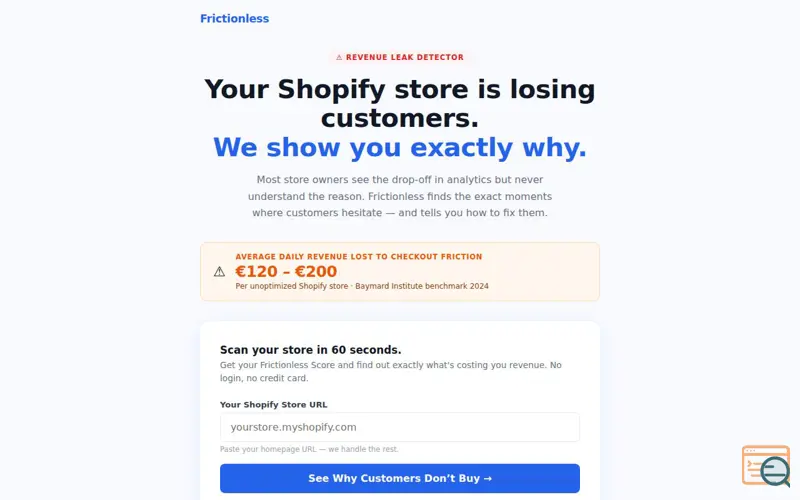 Screenshot of Frictionless