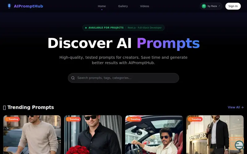 Screenshot of AI Prompt Hub
