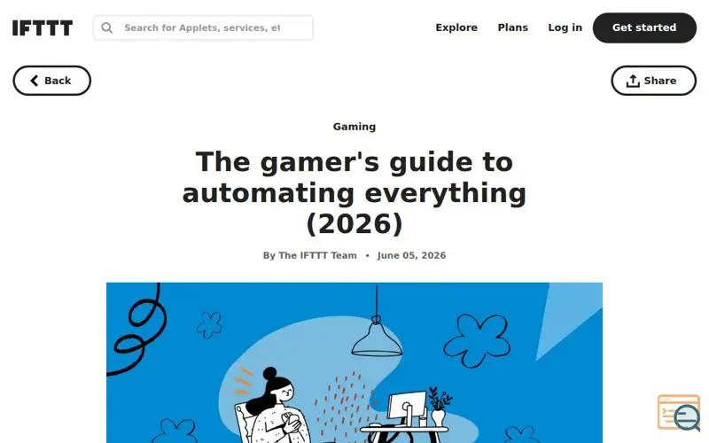Screenshot of Gaming services by IFTTT