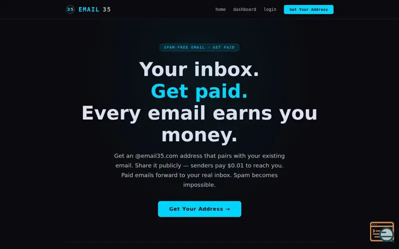 Screenshot of Email35 — Your inbox, spam free